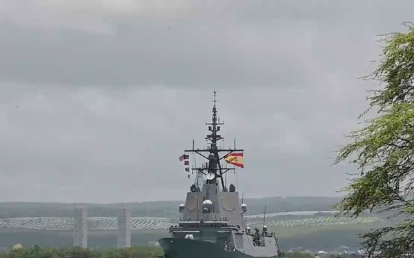 B-Roll: ESPS Alvaro De Bazan departs Pearl Harbor to begin RIMPAC 2026 sea phase
