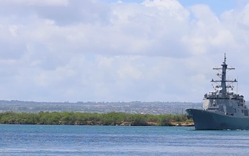 B-Roll: ROKS Jeongjo The Great departs Pearl Harbor to begin RIMPAC 2026 sea phase