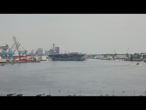 Timelapse: USS Gerald R. Ford (CVN 78) Arrives at Norfolk Naval Shipyard