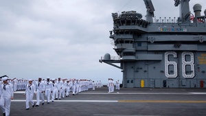Nimitz Sailors Man the Rails