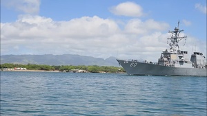 B-Roll: BRP Miguel Malvar departs Pearl Harbor to begin RIMPAC 2026 sea phase