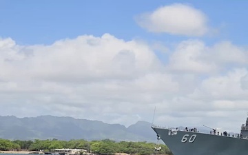 B-Roll: BRP Miguel Malvar departs Pearl Harbor to begin RIMPAC 2026 sea phase