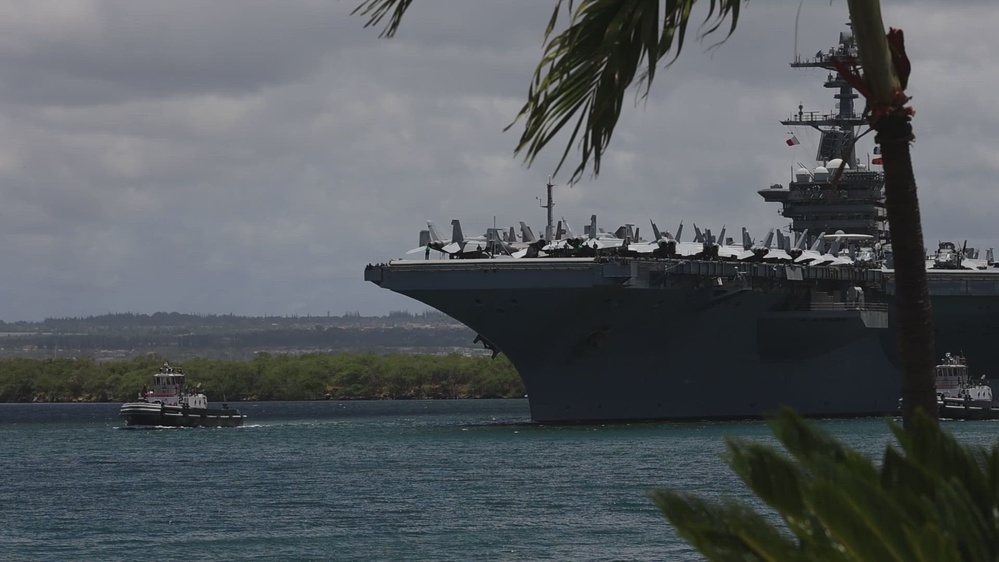 DVIDS - Video - B-Roll: USS Theodore Roosevelt departs Pearl Harbor to ...