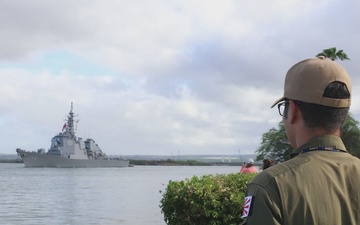 B-Roll: JS Kongo departs Pearl Harbor to begin RIMPAC 2026 sea phase