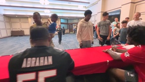 Atlanta Falcons players touch down in Japan for USO visit to Camp Zama