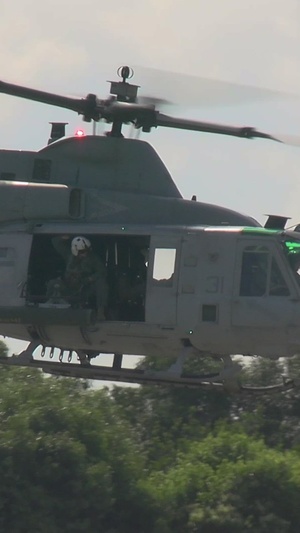 HMLA-367 fly over Fukuoka during Resolute Dragon 26