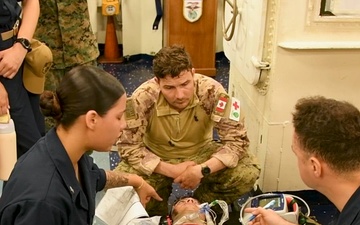 B-Roll: U.S., Canadian medical personnel conduct mass casualty training aboard USS Essex