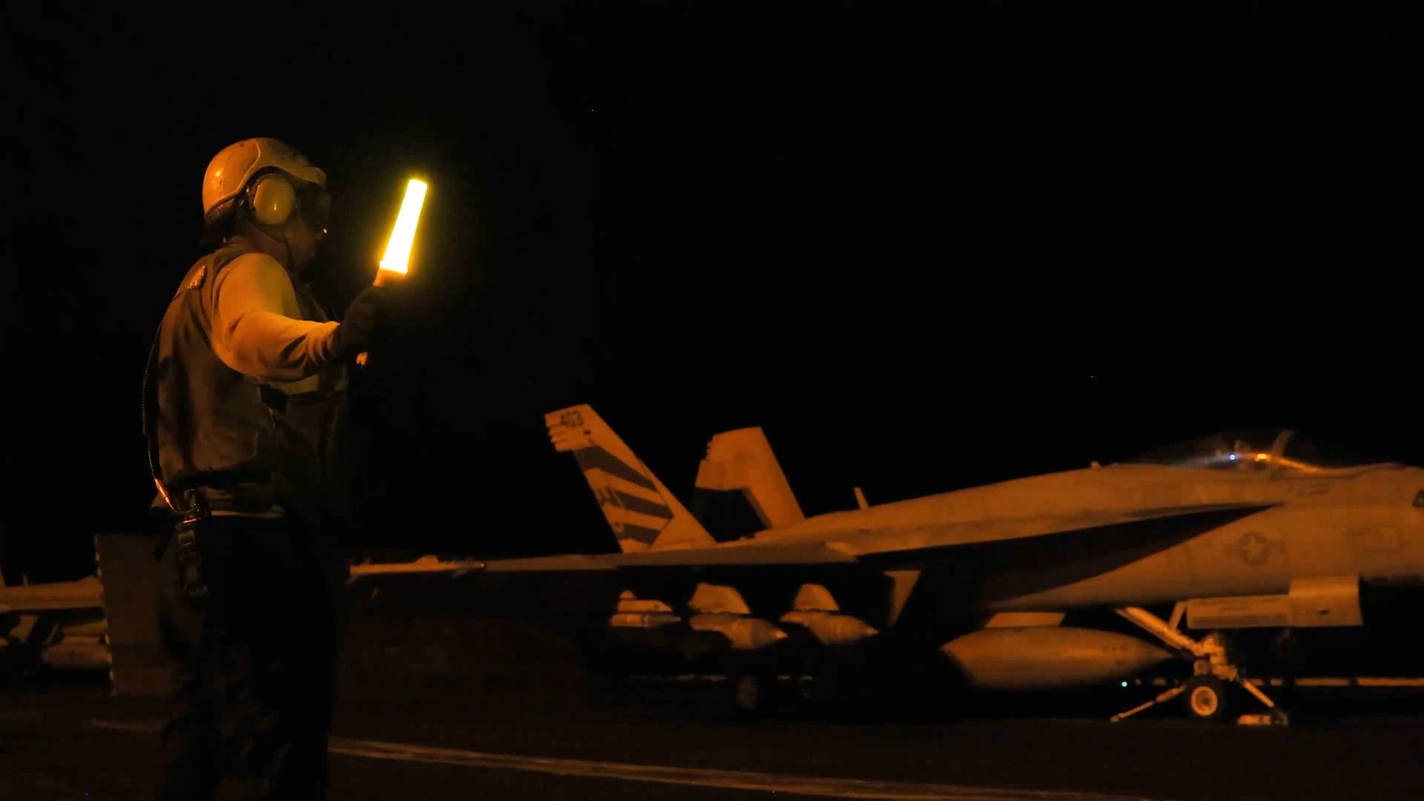 Video footage of U.S. Central Command forces striking Iranian military targets after launching aircraft and cruise missiles in response to Iran's attack on commercial vessels transiting the Strait of Hormuz, released July 12, 2026. (U.S. Central Command Video)