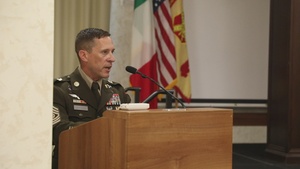 B-roll: US Army Command Sgt. Maj. Chad B. Harness shares Sergeant Morales Club remarks