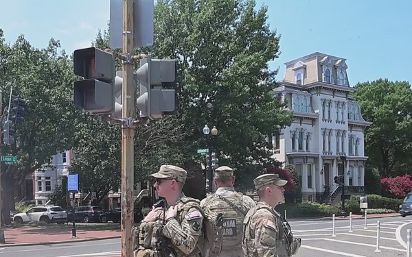 JTF- DC Logan Circle Patrolled by Arkansas Guardsmen
