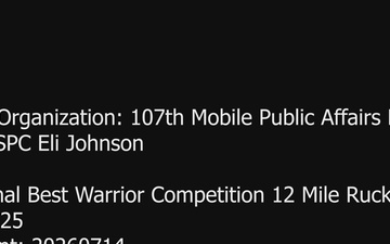 National Best Warrior Competition 12 Mile Ruck