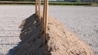 Shovels in the dirt prepared to break ground on the new Future Artillery complex at Iowa Army Ammunition Plant