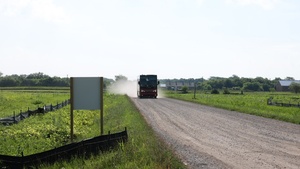 Bus takes participants to the location of the groundbreaking for the new Future Artillery complex at Iowa Army Ammunition Plant