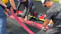 Firefighters conduct rescue training at Torii Station