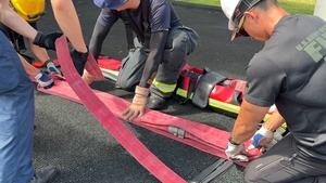 Firefighters conduct rescue training at Torii Station