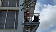 Firefighters conduct rescue training at Torii Station