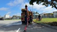 Firefighters conduct rescue training at Torii Station