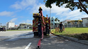 Firefighters conduct rescue training at Torii Station