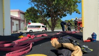 Firefighters conduct rescue training at Torii Station