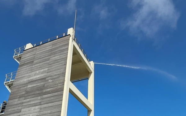 Firefighters conduct rescue training at Torii Station