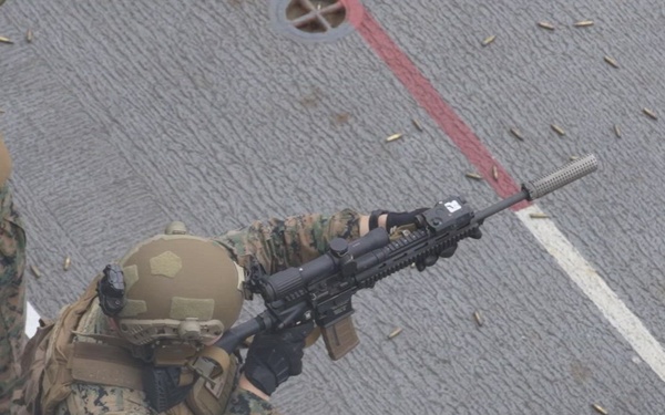 B-Roll: U.S. Marines, Sailors conduct live-fire range aboard USS Essex