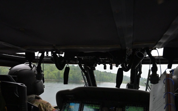 B-roll Video of Minnesota National Guard mobilized during aerial wildfire suppression operations at Orr Regional Airport