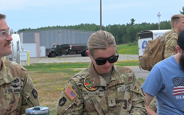 B-roll Video of Minnesota National Guard mobilized during aerial wildfire suppression operations at Orr Regional Airport