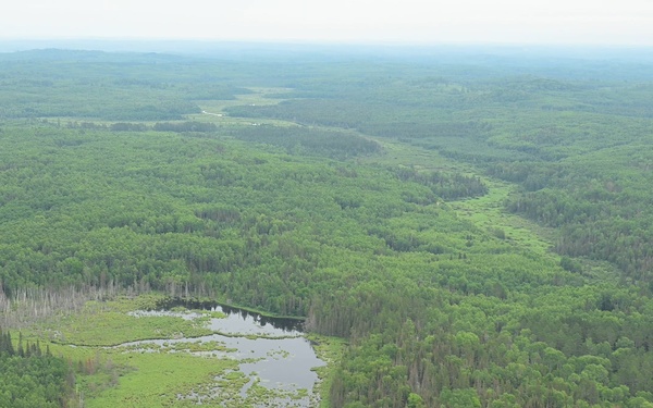 B-roll Video of Minnesota National Guard mobilized during aerial wildfire suppression operations at Orr Regional Airport