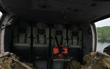 B-roll Video of Minnesota National Guard mobilized during aerial wildfire suppression operations at Orr Regional Airport