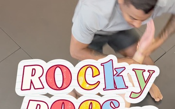 All bite, no bark! Rocky does combatives!