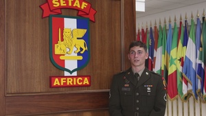 US Army Pfc. Logan Doll discusses his experience winning the SETAF-AF Soldier of the Year Competition