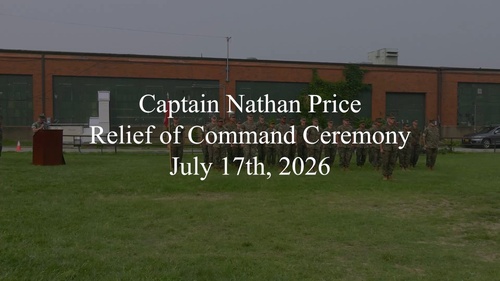Capt. Nathan Price Relinquishes Command of Headquarters Company
