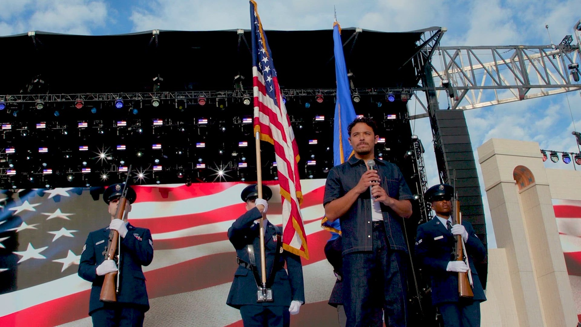 [Broadcast version, no lower-thirds or open captions]

Video production of 1st Lt. Sabrina Taylor, Program Manager, System Delta 84, Space Systems Command, discussing her participation in the America 250 Block Party festivities and being interviewed by Queen Latifah, at the Los Angeles Memorial Coliseum, Los Angeles, Calif., on July 4, 2026 (U.S. Space Force video by Walter Talens)

Video includes footage of F-35A Lighting from Luke Air Force Base, Ariz., flying over the Los Angeles Memorial Coliseum, Grammy winning singer, songwriter, and actor Anthony Ramos, the Los Angeles Air Force Base Color Guard, and Queen Latifah, American actress, singer, rapper, producer, record label president, author and entrepreneur hosting the “America 250 Block Party."
