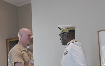 MARFOREUR/AF Commander, Senegal Navy Adm. Abdou Sene discuss maritime security at AMFS 2026
