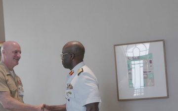 MARFOREUR/AF Commander, Nigerian Navy Rear Adm. discuss maritime security at AMFS 2026