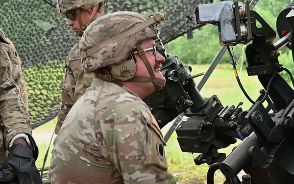 Ohio Army National Guard artillery Soldiers certify on howitzers at Camp Grayling CRX