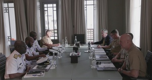 MARFOREUR/AF Commander, Ghana Navy Commodore discuss maritime security at AMFS 2026