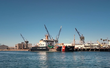 Coast Guard Cutter George Cobb (WLM 564) conducts aids to navigation operations