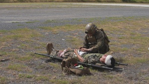 B-Roll: Marines conduct simulated casualty event