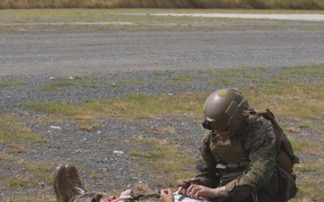 B-Roll: Marines conduct simulated casualty event