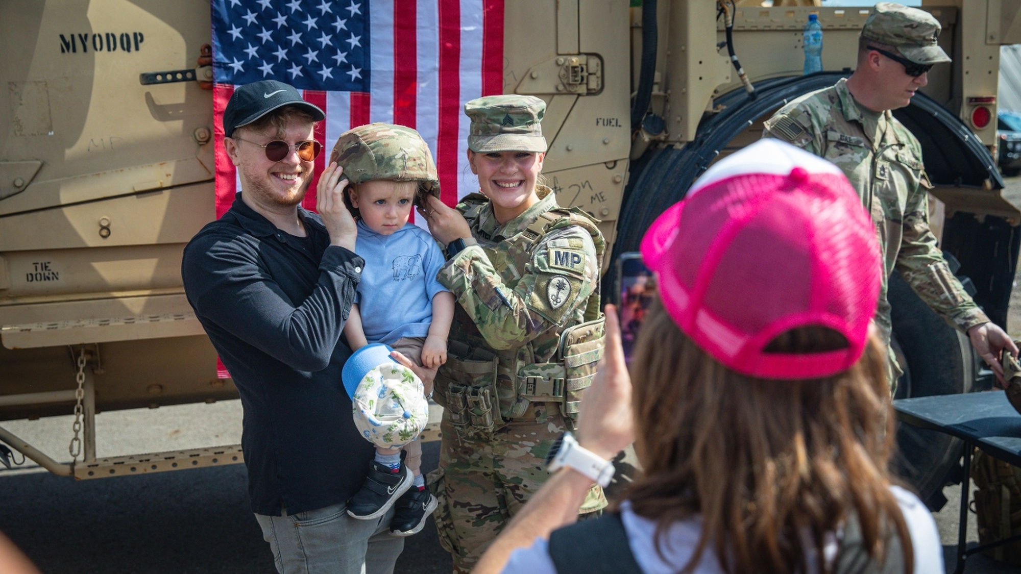 U.S. Army Soldiers assigned to the 603rd Military Police Company, 109th Military Police Battalion, host a static display at the Kaunas air show in Kaunas, Lithuania, July 25, 2026. As the only U.S. military unit at the event, the Soldiers displayed an Mine-Resistant Ambush-Protected All-Terrain Vehicle mounted with an M2 .50-caliber machine gun, let attendees try on helmets and demonstrated equipment for the Lithuanian public. The Soldiers are currently stationed at Pabradė Training Area, where its Soldiers conduct military police operations in support of V Corps and NATO allies in the Baltic region. V Corps is the U.S. Army's only forward-deployed corps, serving as the senior tactical headquarters for Army forces in Eastern Europe to deter conflict and provide combat-ready forces alongside our NATO Allies. V Corps is operationalizing and expanding the Eastern Flank Deterrence Initiative with Allies, rapidly integrating emerging technologies into training and tactical plans.
(U.S. Army video by Sgt. Max Elliott, 196th Mobile Public Affairs Detachment)