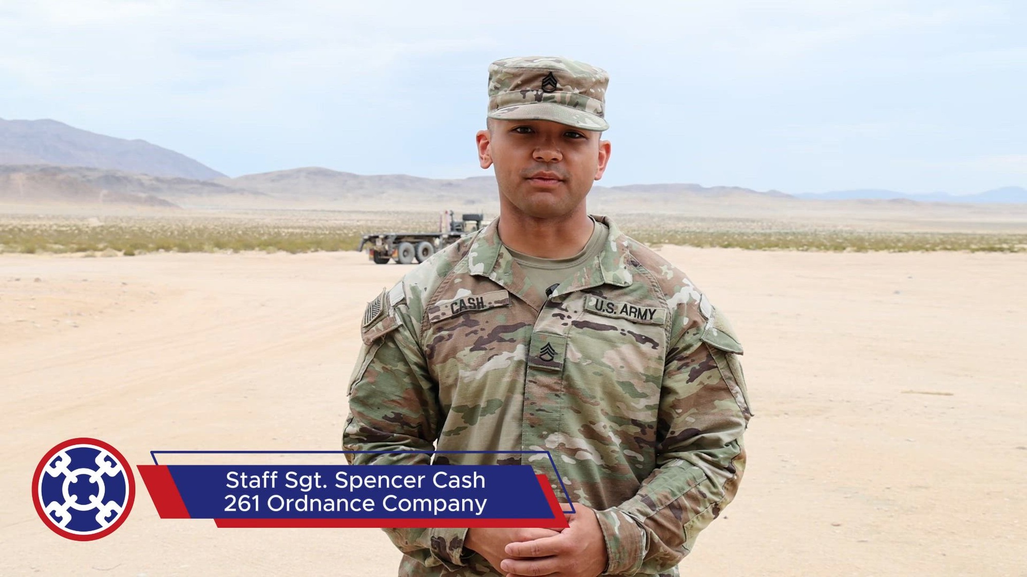 The 261st Ordnance Company supports operations conducted at the National Training Center from July 5th to August 11, 2026, at Ft. Irwin, Calif.