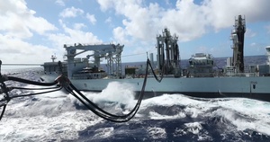 B-Roll: RIMPAC 2026: USS Essex conducts replenishment at sea with Canadian vessel