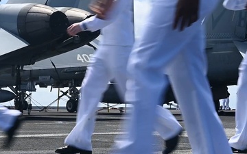 B-Roll: USS Theodore Roosevelt Sailors man the rails during RIMPAC 26
