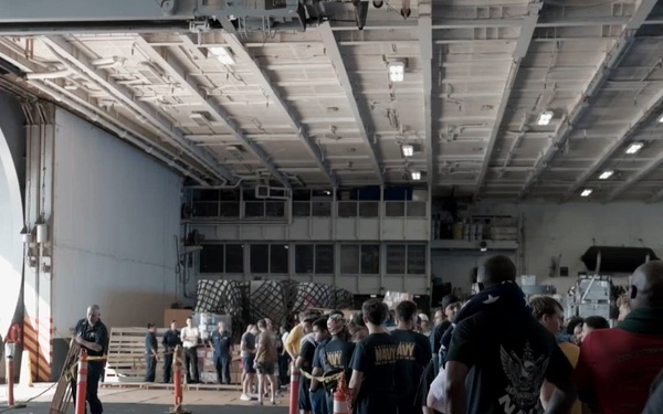 B-Roll: USS Theodore Roosevelt holds "Steel Beach" picnic at sea during RIMPAC 26