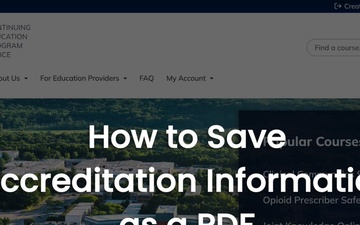 How to Save Accreditation Information as a PDF