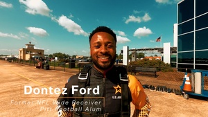 Former NFL Receiver Dontez Ford Jumps with Golden Knights
