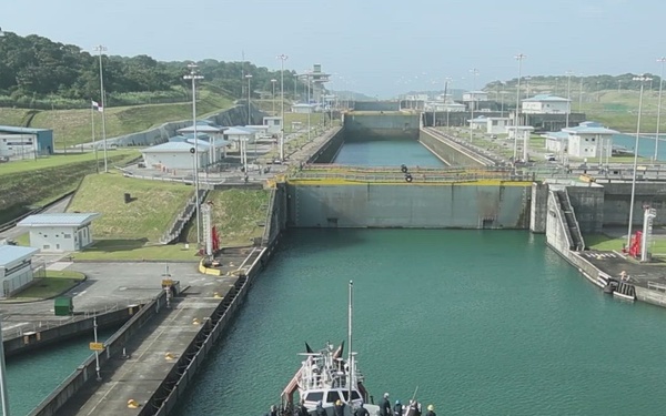 LCF-24: USS San Antonio Straddles the Caribbean Sea and Pacific in Panama