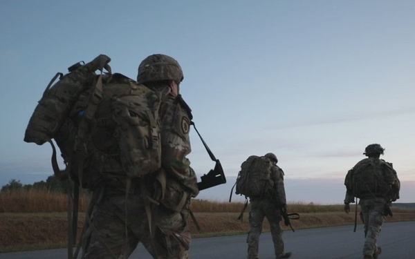USAREUR-AF Best Squad 12 mile ruck march B-Roll