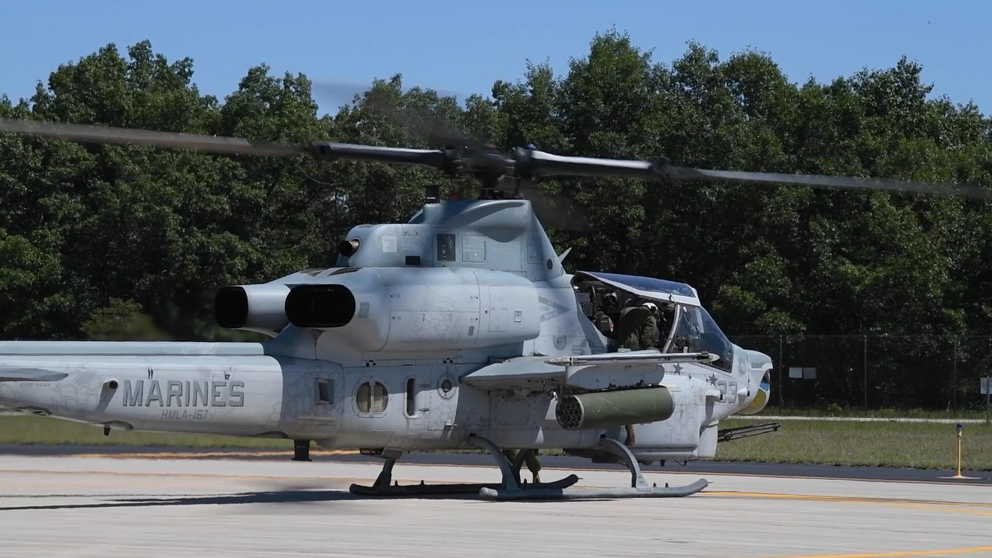 B-roll showing U.S. Marines with the Marine Light Attack Helicopter Squadron (HMLA) 167 conducting operations during Exercise Northern Strike 26-2, Aug. 3, 2026, at Alpena Combat Readiness Training Center, Michigan. NS 26-2 is a premier reserve component training event that focuses on joint readiness training to build interoperability and strengthen partnerships in an all-domain environment. (U.S. Air National Guard video by Tech. Sgt. Tristan D. Viglianco)